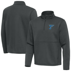 St. Louis Blues Antigua Twist Quarter-Zip Pullover Jacket - Pewter | NHL online