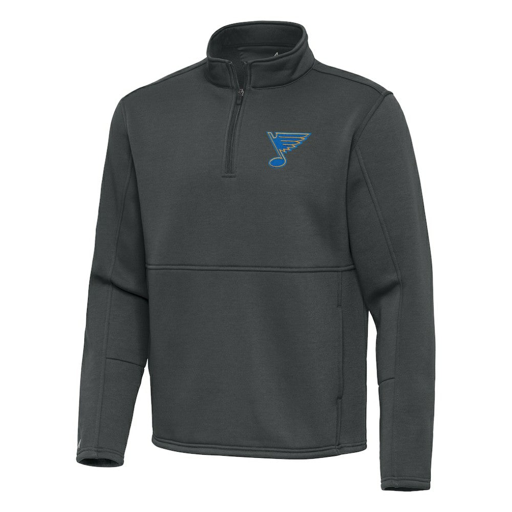 St. Louis Blues Antigua Twist Quarter-Zip Pullover Jacket - Pewter | NHL online