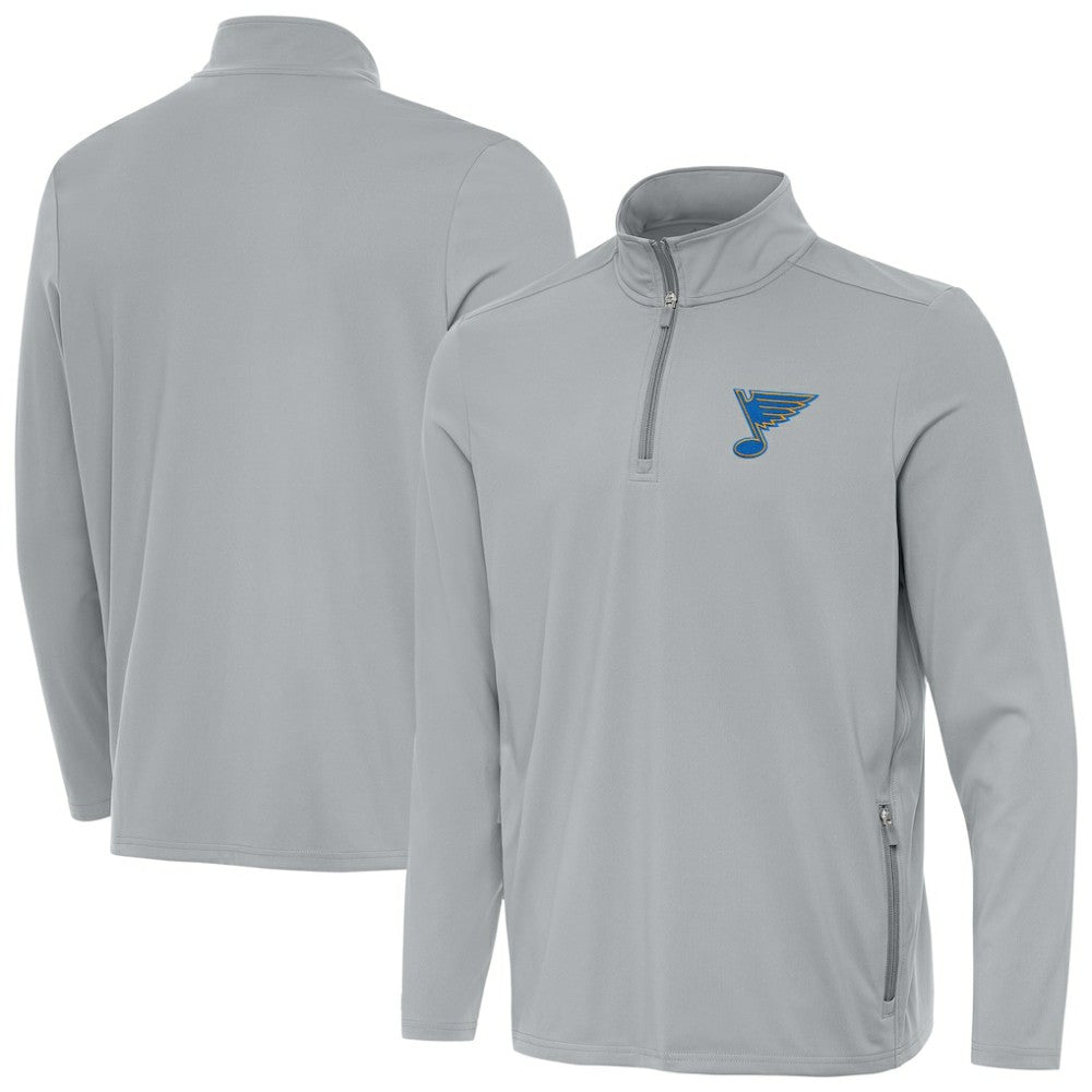 St. Louis Blues Antigua Perilous Quarter-Zip Sweatshirt - Gray | NHL online