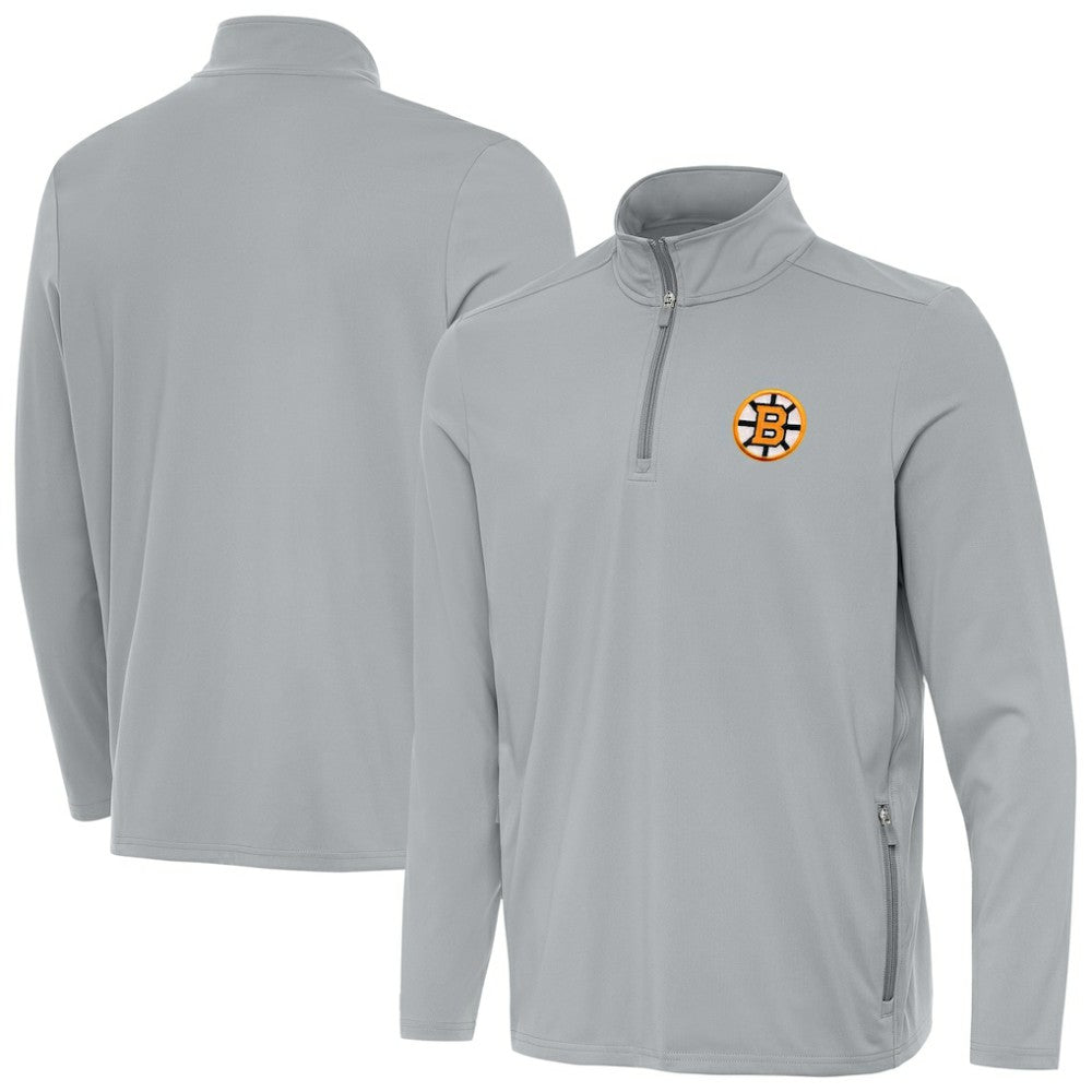Boston Bruins Antigua Perilous Quarter-Zip Sweatshirt - Gray | NHL on sale