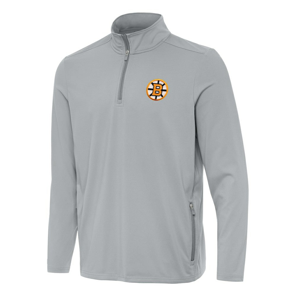 Boston Bruins Antigua Perilous Quarter-Zip Sweatshirt - Gray | NHL on sale