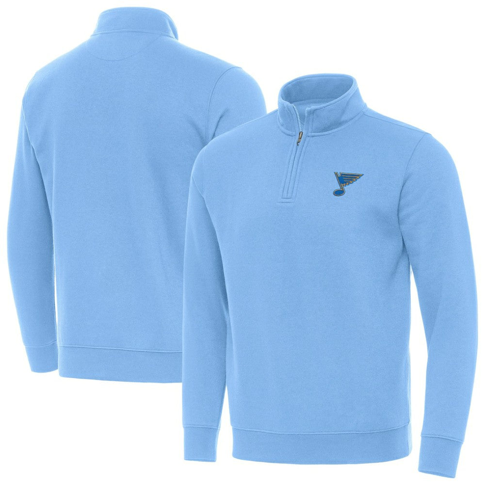 St. Louis Blues Antigua Victory Quarter-Zip Pullover Top - Blue | NHL Lifestyle
