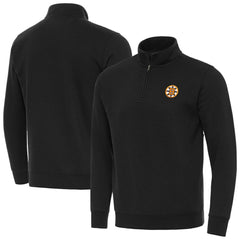 Boston Bruins Antigua Victory Quarter-Zip Pullover Top - Black | NHL Clearance