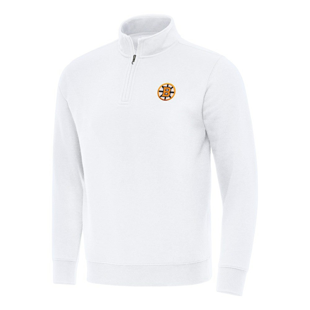 Boston Bruins Antigua Victory Quarter-Zip Pullover Top - White | NHL discount