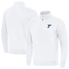 St. Louis Blues Antigua Victory Quarter-Zip Pullover Top - White | NHL online