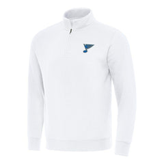 St. Louis Blues Antigua Victory Quarter-Zip Pullover Top - White | NHL online