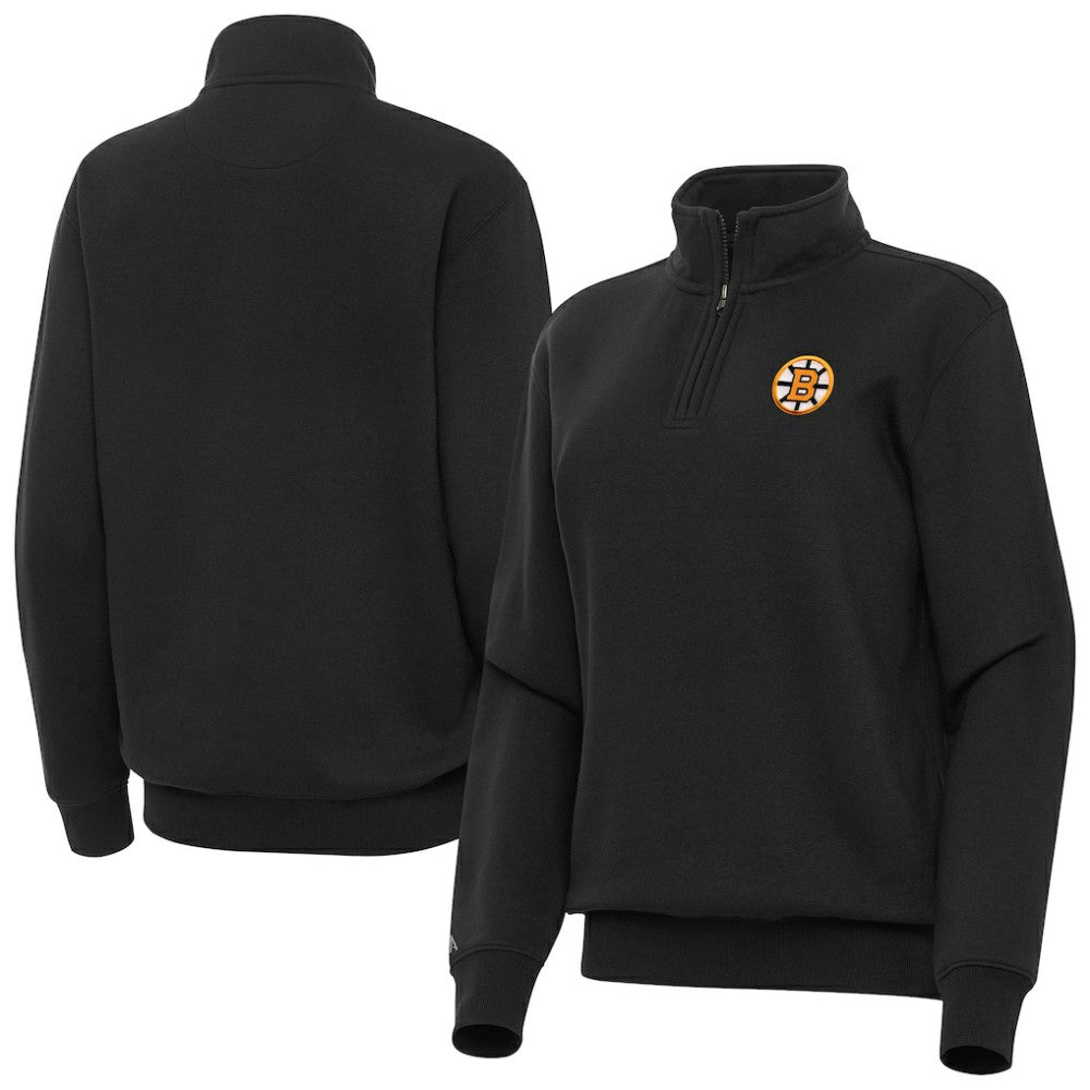Boston Bruins Antigua Women's Victory Quarter-Zip Pullover Top - Black | NHL on sale