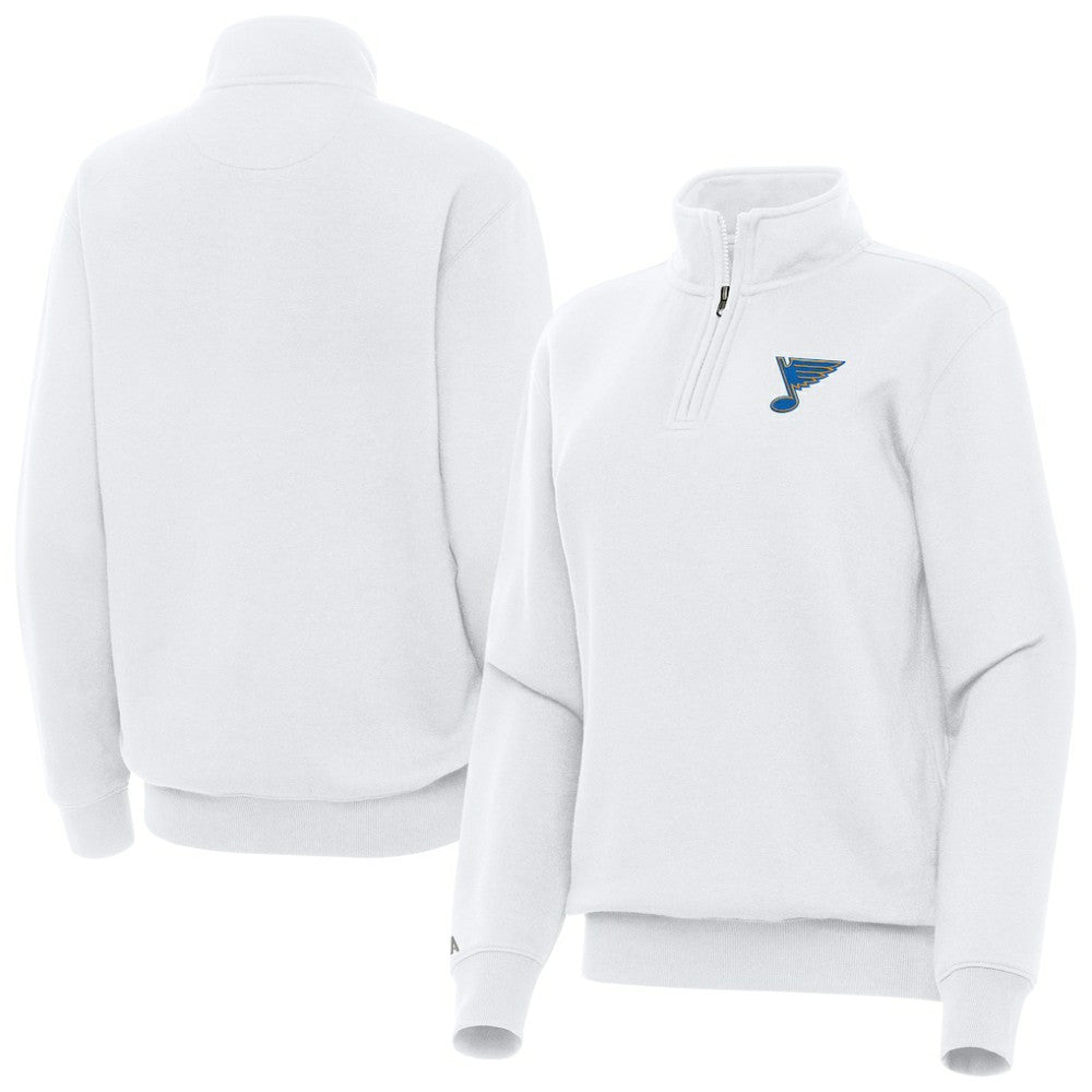 St. Louis Blues Antigua Women's Victory Quarter-Zip Pullover Top - White | NHL sale