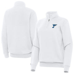 St. Louis Blues Antigua Women's Victory Quarter-Zip Pullover Top - White | NHL sale