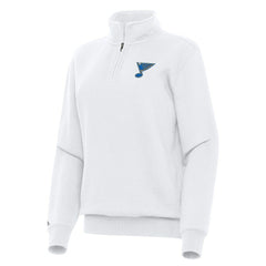 St. Louis Blues Antigua Women's Victory Quarter-Zip Pullover Top - White | NHL sale