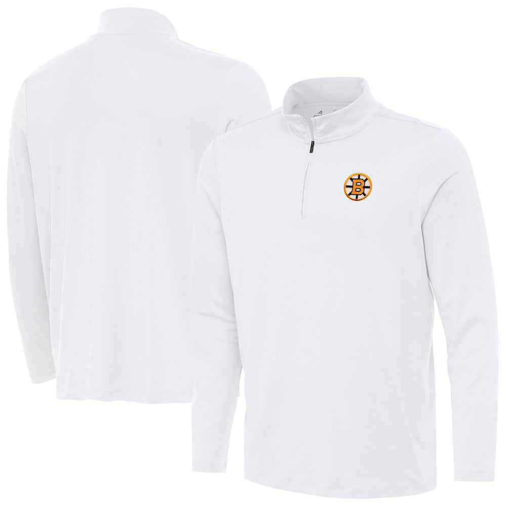 Boston Bruins Antigua Reprocess Quarter-Zip Pullover - White | NHL on sale