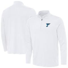 St. Louis Blues Antigua Reprocess Quarter-Zip Pullover - White | NHL near me