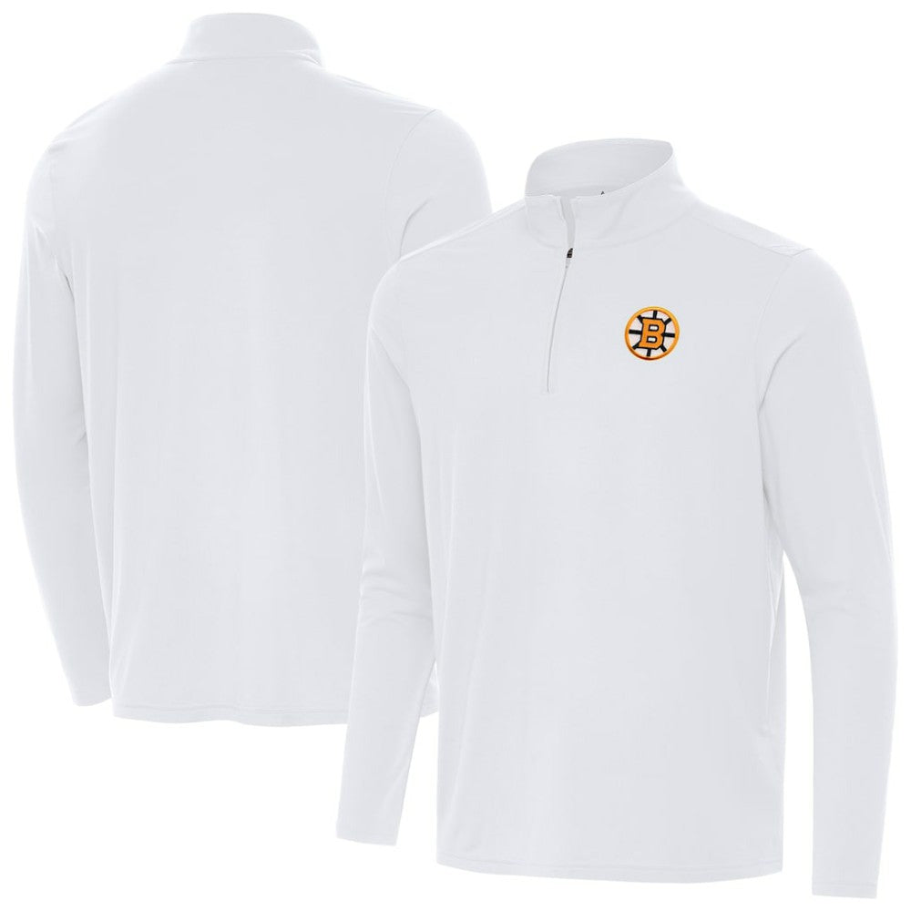 Boston Bruins Antigua Intent Quarter-Zip Top - White | NHL sale