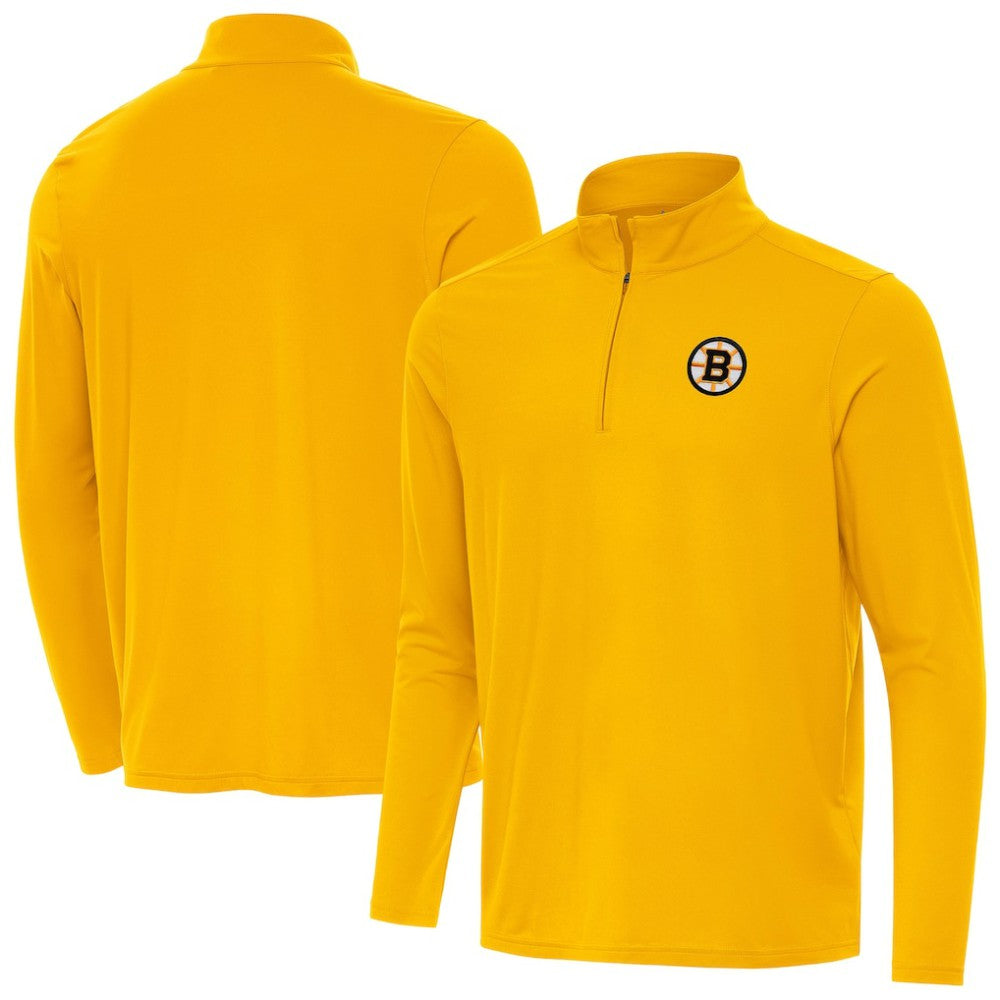 Boston Bruins Antigua Intent Quarter-Zip Top - Gold | NHL on sale