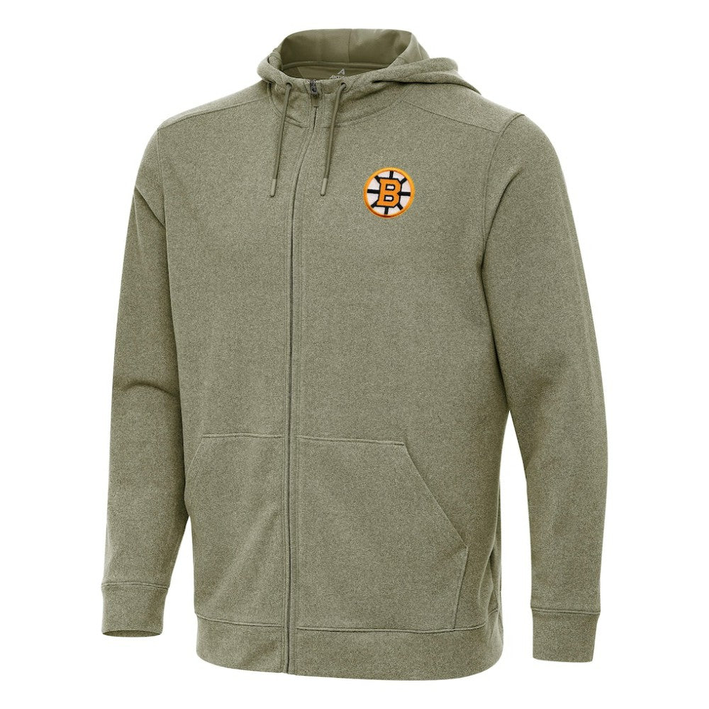 Boston Bruins Antigua Effortless Full-Zip Hoodie - Olive | NHL sale