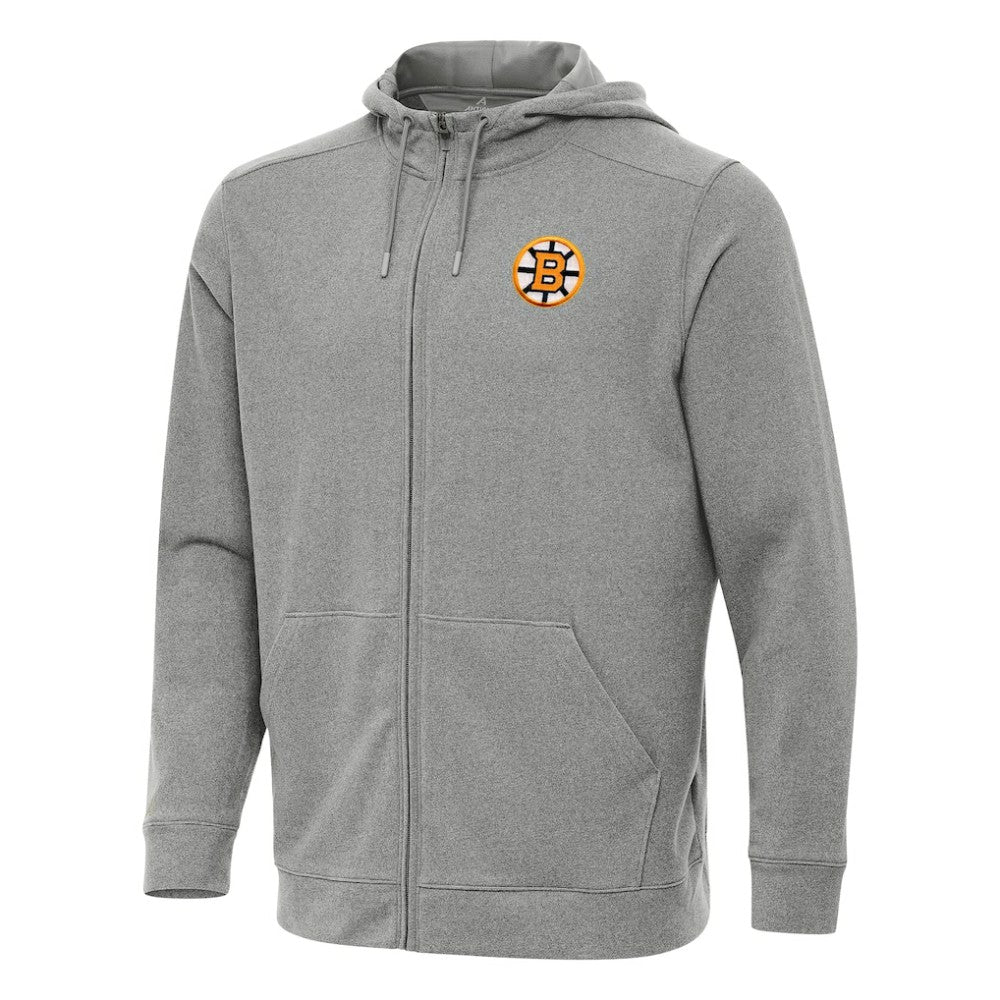 Boston Bruins Antigua Effortless Full-Zip Hoodie - Heather Black | NHL near me