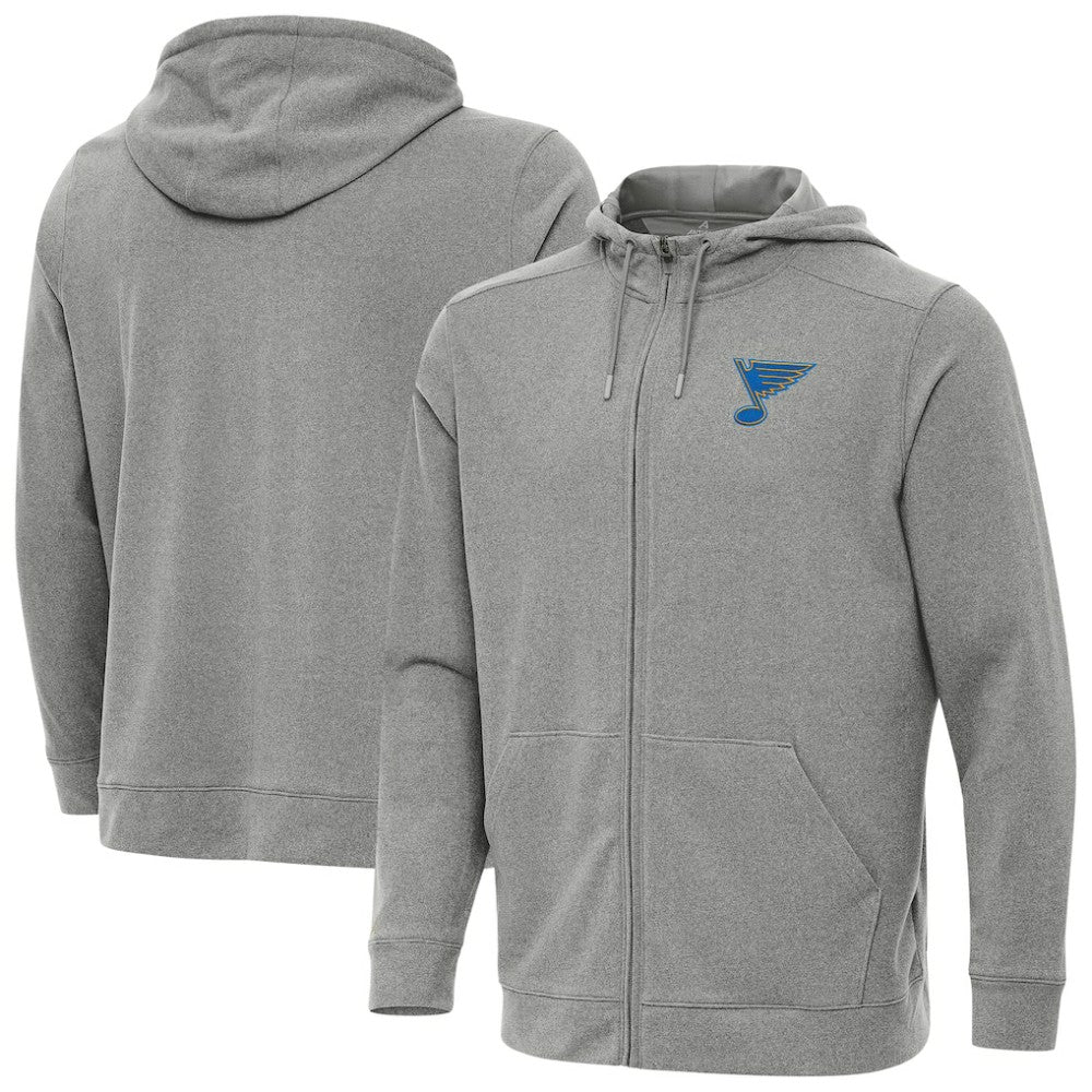 St. Louis Blues Antigua Effortless Full-Zip Hoodie - Heather Black | NHL near me