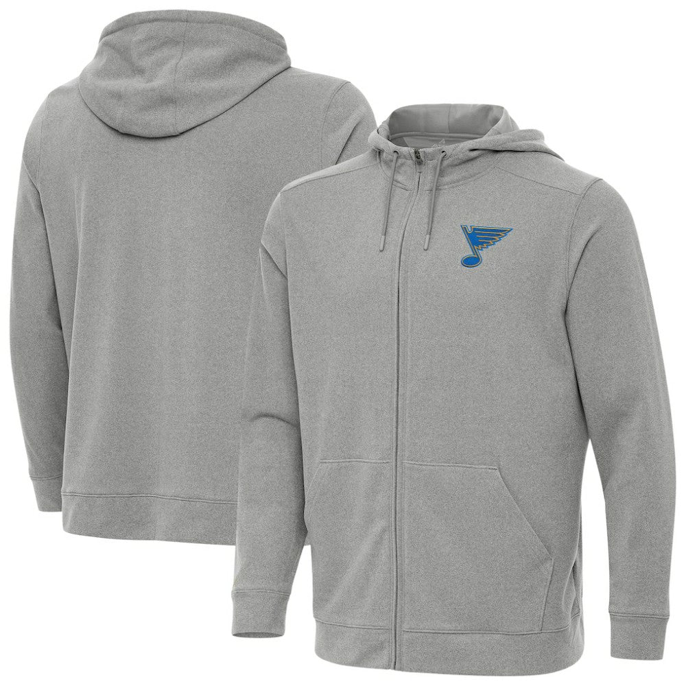 St. Louis Blues Antigua Effortless Full-Zip Hoodie - Heather Gray | NHL on sale