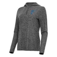 St. Louis Blues Antigua Women's Daybreak Quarter-Zip Hoodie - Heather Black | NHL Clearance