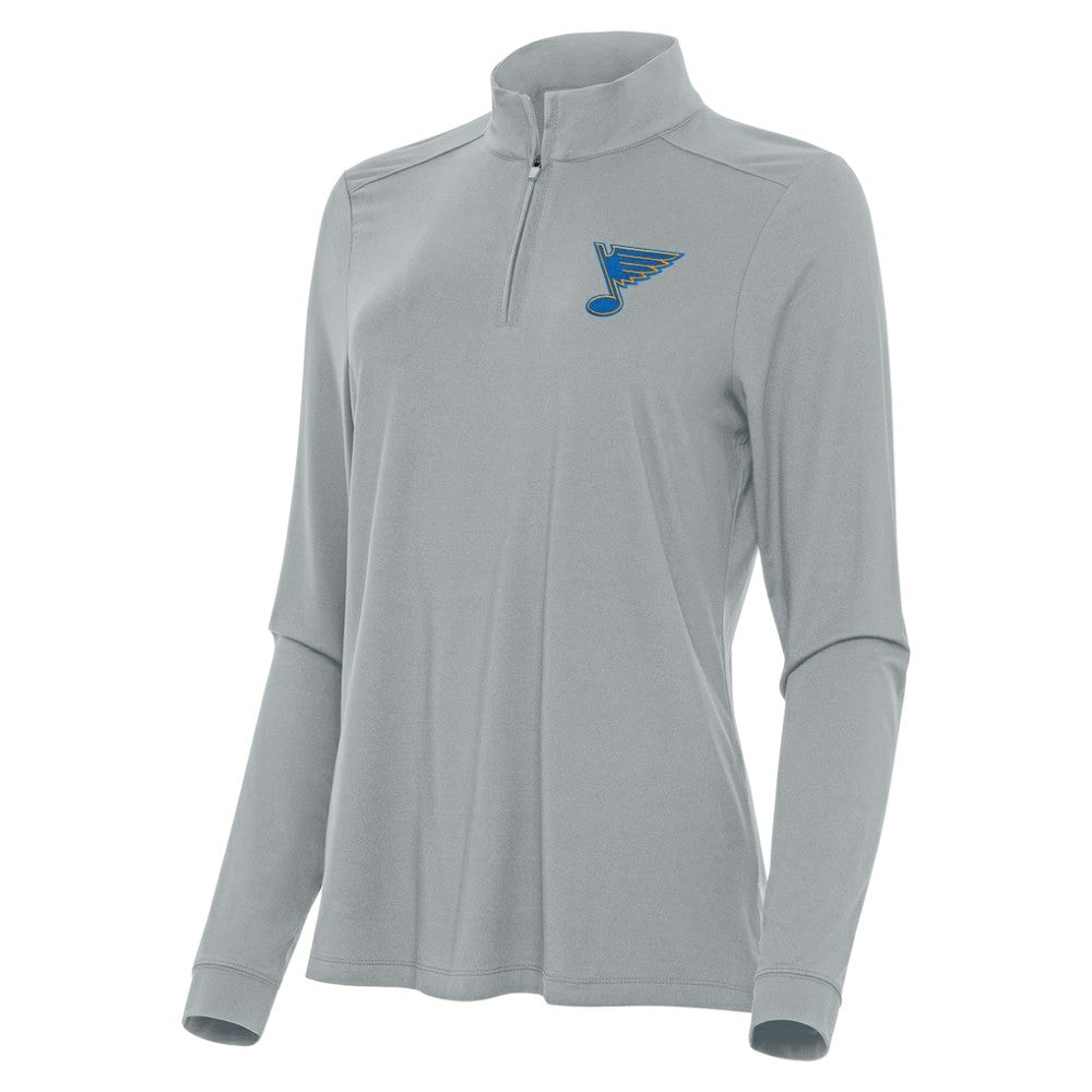 St. Louis Blues Antigua Women's Intent Quarter-Zip Pullover - Gray | NHL online