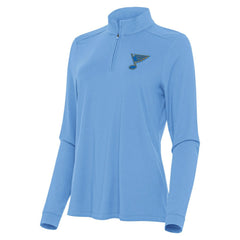 St. Louis Blues Antigua Women's Intent Quarter-Zip Pullover - Blue | NHL Lifestyle