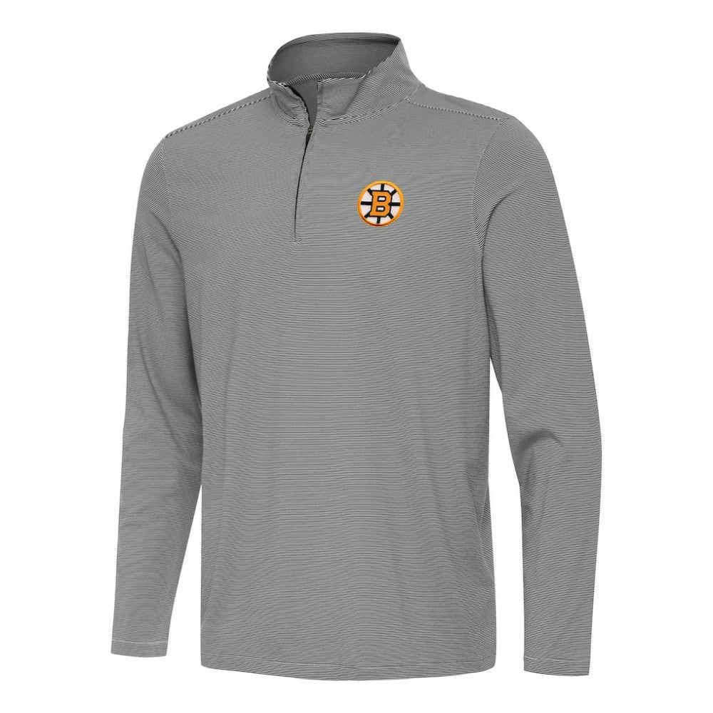 Boston Bruins Antigua Twine Quarter-Zip Pullover - Black | NHL on sale