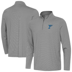 St. Louis Blues Antigua Twine Quarter-Zip Pullover - Black | NHL Lifestyle