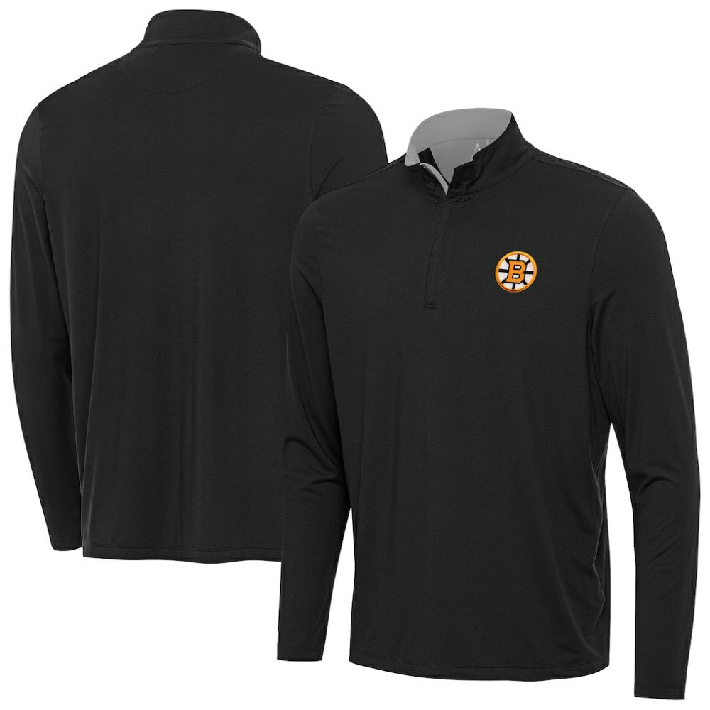Boston Bruins Antigua Content Quarter-Zip Jacket - Heather Gray | NHL Lifestyle