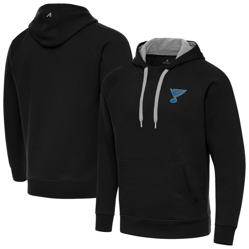 St. Louis Blues Antigua Victory Pullover Hoodie - Black | NHL Lifestyle