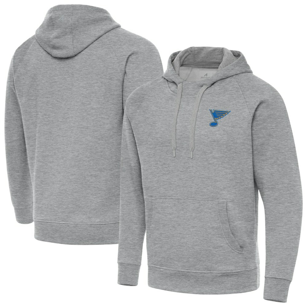 St. Louis Blues Antigua Victory Pullover Hoodie - Heather Gray | NHL Clearance