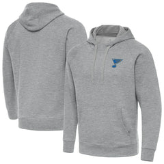 St. Louis Blues Antigua Victory Pullover Hoodie - Heather Gray | NHL Clearance