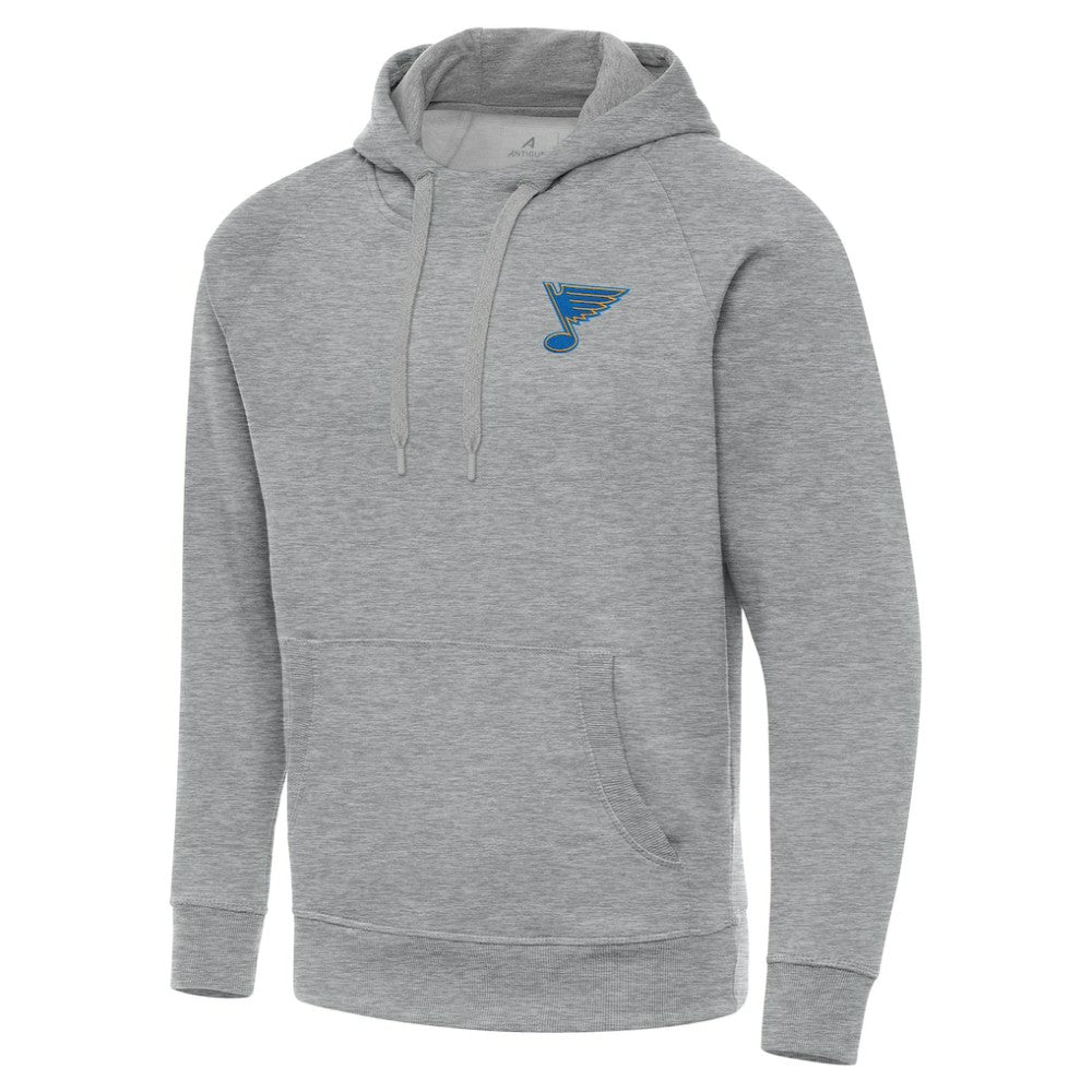 St. Louis Blues Antigua Victory Pullover Hoodie - Heather Gray | NHL Clearance