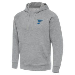 St. Louis Blues Antigua Victory Pullover Hoodie - Heather Gray | NHL Clearance