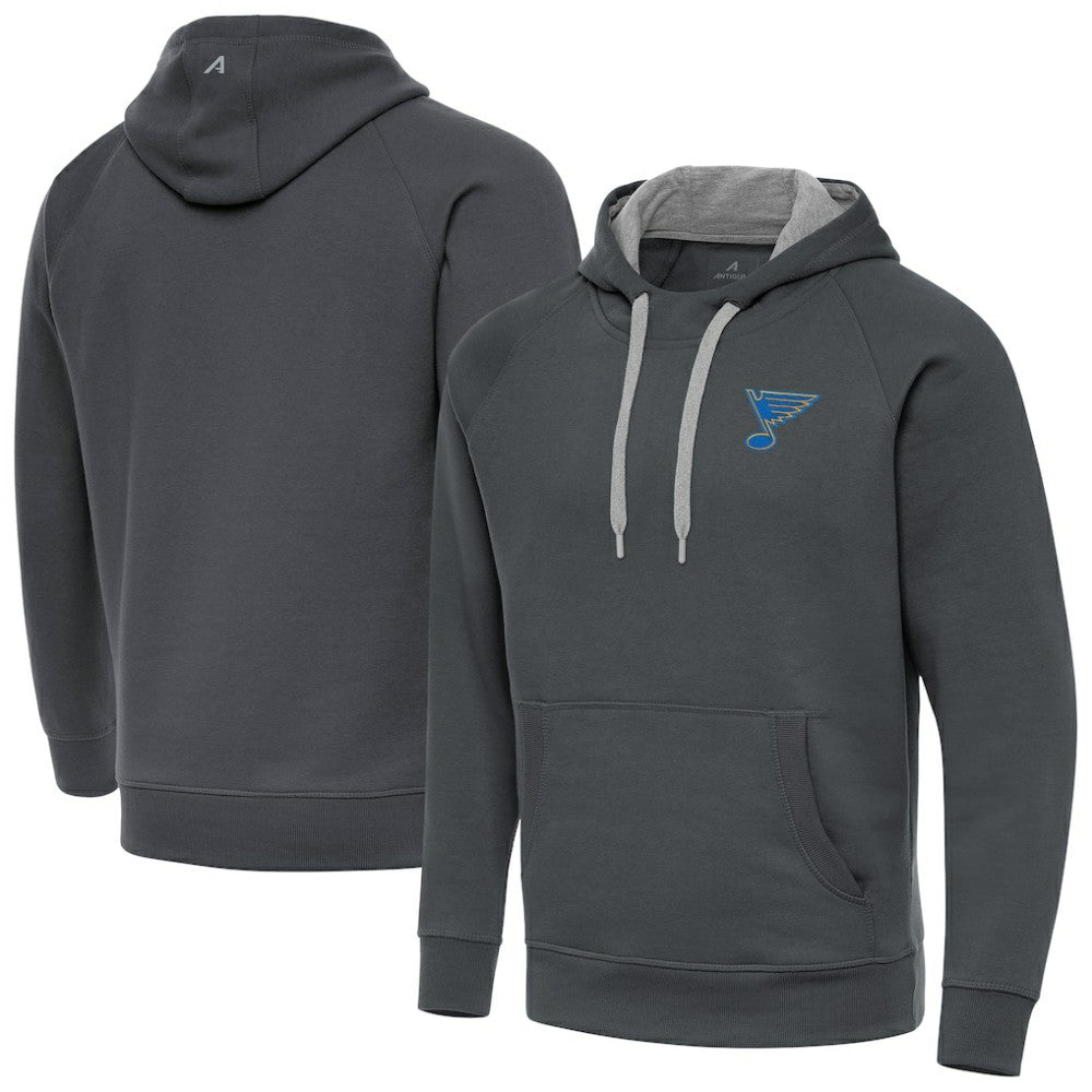 St. Louis Blues Antigua Victory Pullover Hoodie - Charcoal | NHL on sale