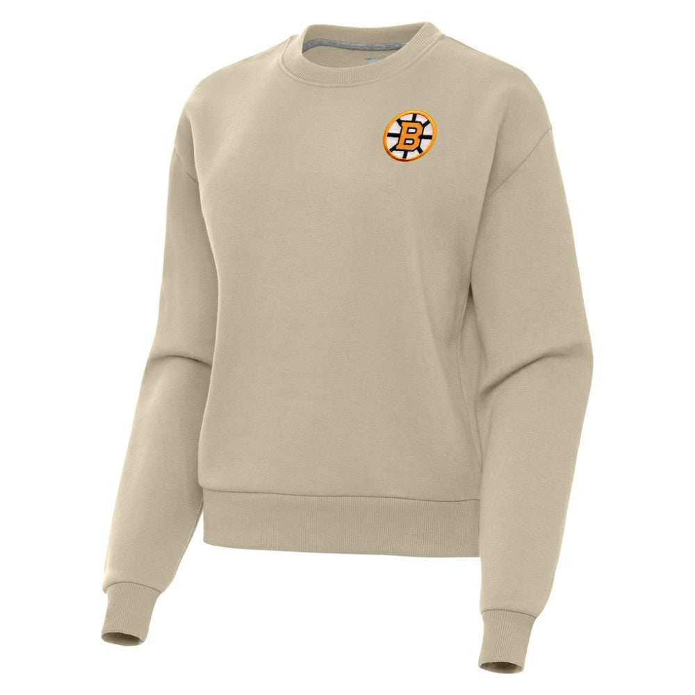 Boston Bruins Antigua Women's Victory Pullover Sweatshirt - Khaki | NHL Clearance