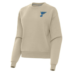 St. Louis Blues Antigua Women's Victory Pullover Sweatshirt - Khaki | NHL Lifestyle