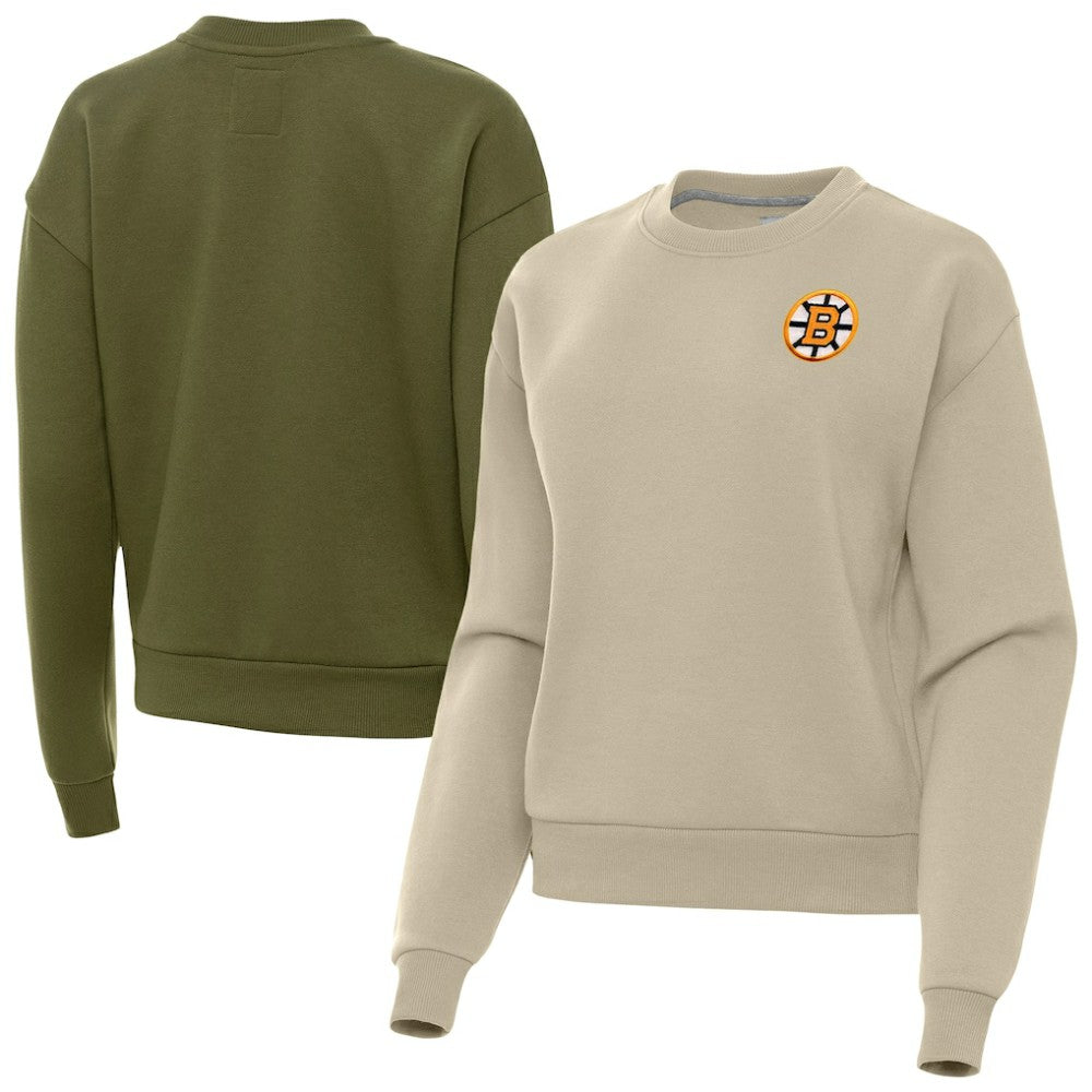 Boston Bruins Antigua Women's Victory Pullover Sweatshirt - Olive | NHL on sale