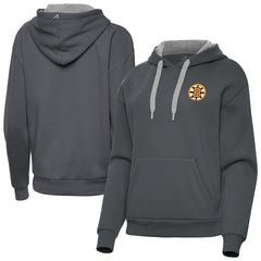 Boston Bruins Antigua Women's Victory Pullover Hoodie - Charcoal | NHL Lifestyle