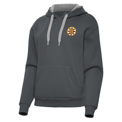 Boston Bruins Antigua Women's Victory Pullover Hoodie - Charcoal | NHL Lifestyle