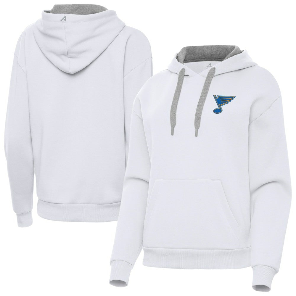St. Louis Blues Antigua Women's Victory Pullover Hoodie - White | NHL near me