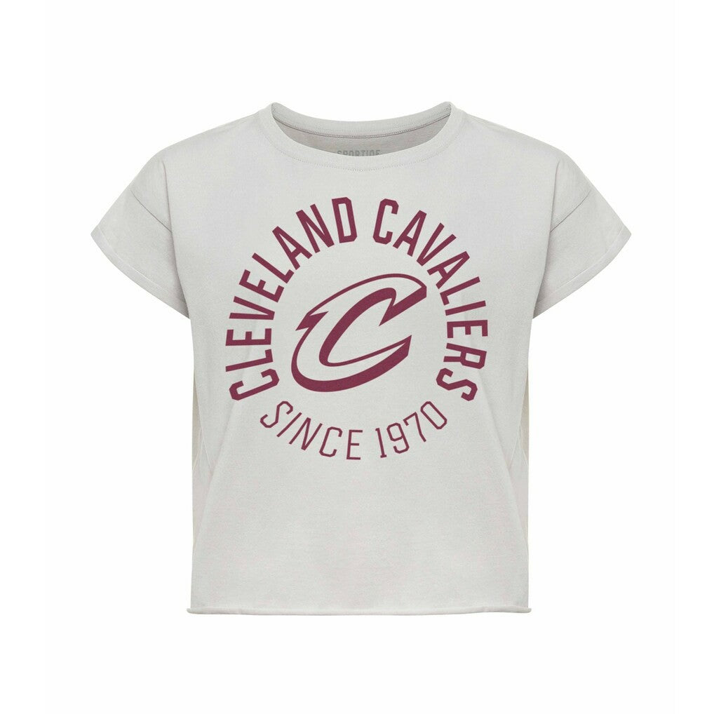 Cleveland Cavaliers Sportiqe Women's Cropped Genuine Issue Collection Alana T-Shirt Gray