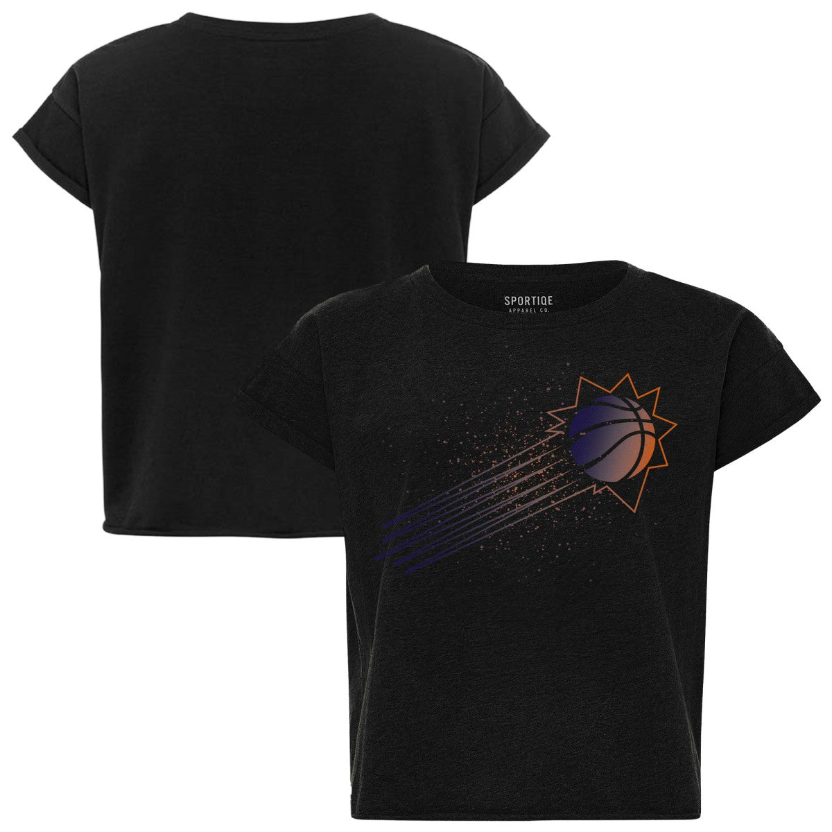 Phoenix Suns Sportiqe Women's Cropped Genuine Issue Collection Alana T-Shirt Black