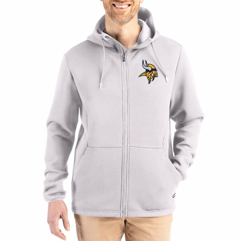 Minnesota Vikings Cutter & Buck Roam Epic Comfort Recycled Full-Zip Hoodie Jacket - Gray - NFL
