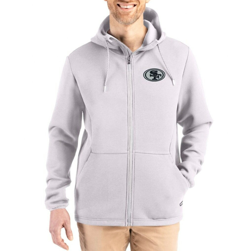 San Francisco 49ers Cutter & Buck Roam Epic Comfort Recycled Full-Zip Hoodie Jacket - Gray - NFL
