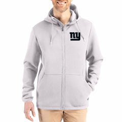 New York Giants Cutter & Buck Roam Epic Comfort Recycled Full-Zip Hoodie Jacket - Gray - NFL