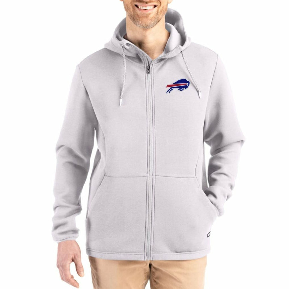 Buffalo Bills Cutter & Buck Roam Epic Comfort Recycled Full-Zip Hoodie Jacket - Gray - NFL