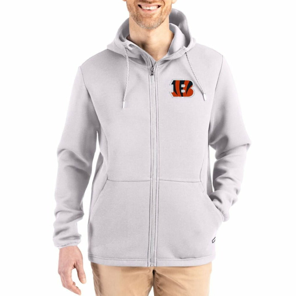 Cincinnati Bengals Cutter & Buck Roam Epic Comfort Recycled Full-Zip Hoodie Jacket - Gray - NFL