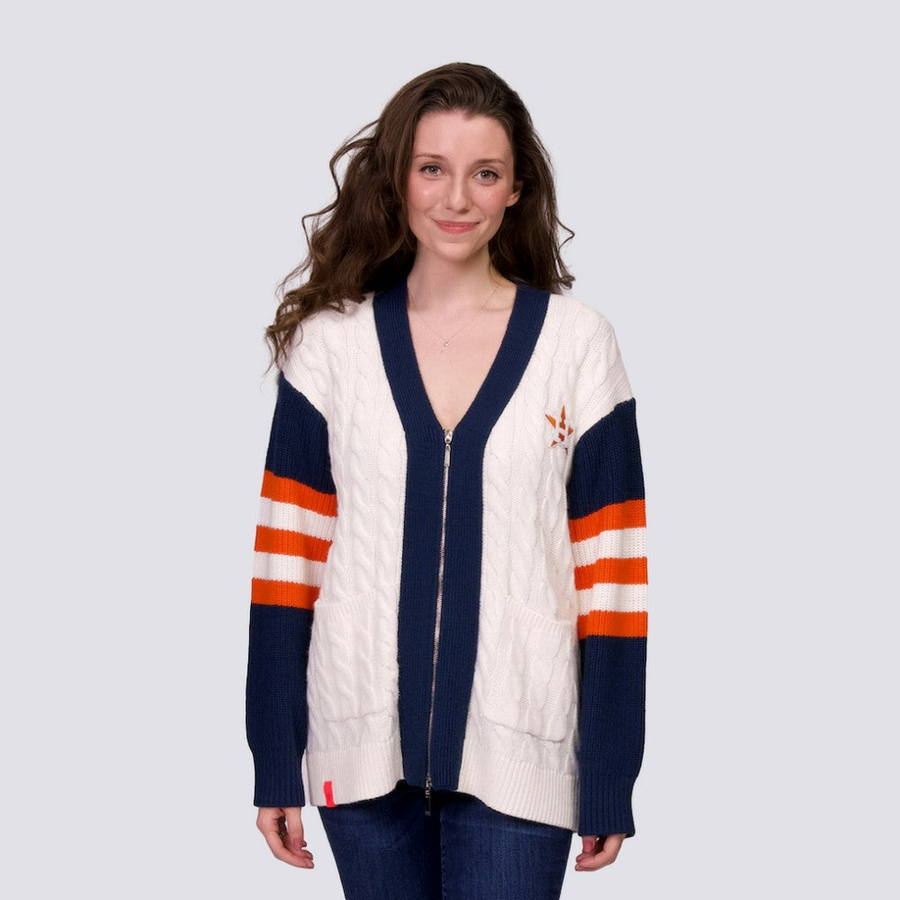 Houston Astros Lusso Women's Shyla Knit V-Neck Full-Zip Sweater Near Me