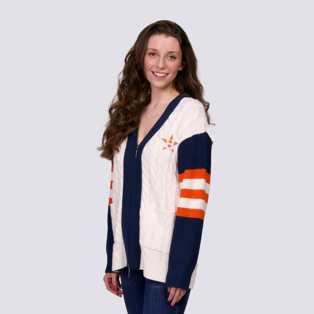Houston Astros Lusso Women's Shyla Knit V-Neck Full-Zip Sweater Near Me