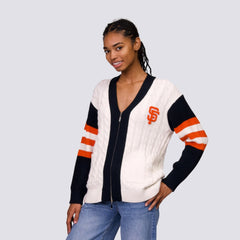 San Francisco Giants Lusso Women's Shyla Knit V-Neck Full-Zip Sweater Outlet